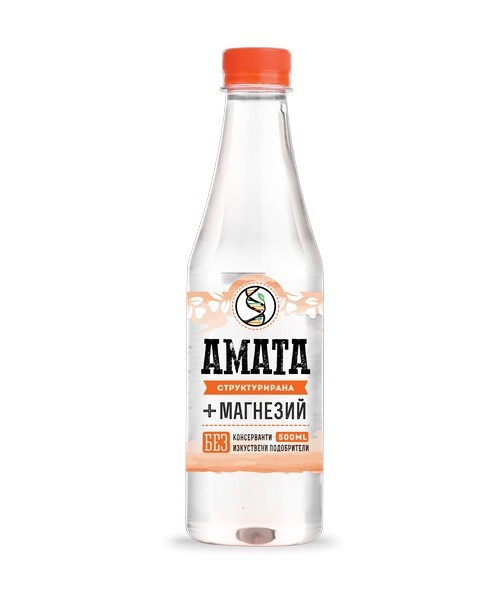 Структурирана алкална вода + МАГНЕЗИЙ АМАТА 0.5 л /12 бр. в стек/ (+€0.40 при доставка)